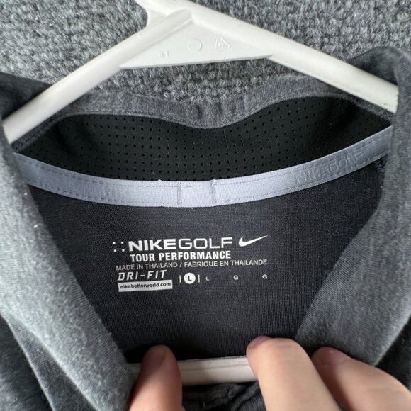 Nike Golf Tour Performance Large Dri-fit Polo Shirt Short Sleeve Gray Fade Adult - Picture 6 of 9